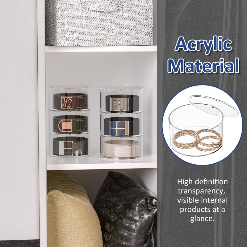 Hongtuocb 3 Layers Acrylic Belt Organizer for Closet, Belt Holder