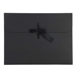 10Pcs Kraft Gift Envelopes with Ribbon Solid Color Cardboard Textured Rectangle Flat Present Gift Envelopes for Invitation Vouchers Christmas Birthday Cards Wedding Accessories