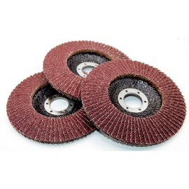 Fächerscheiben Set 115mm, 4-teilig, Körnung 40/60/80/120, für Schleifarbeiten mit Winkelschleifer, Aufnahme 22,23mm geeignet für viele gängige Winkelschleifer