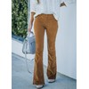 (sidefeel women corduroy flare pants elastic waist bell bottom trousers