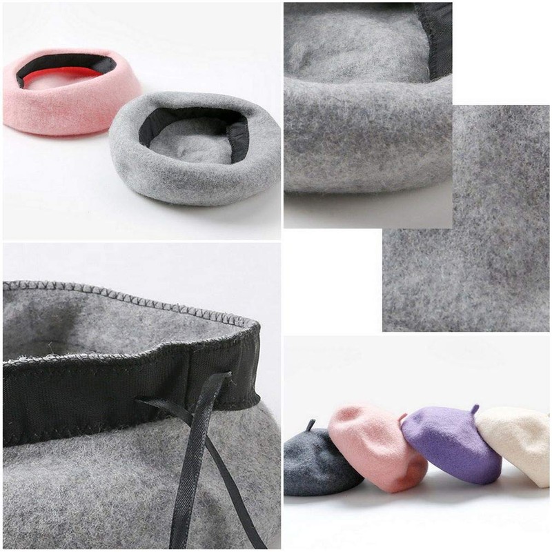 YiyiLai Warm Hat, Wool, Simple, Beret, For Kids, Girls, Felt