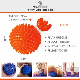 Massage Ball Spiky Ball Knob Ball Reflex Zones for Therapy, 6, 7, 8, 9, 10 cm, Trigger Point Massage