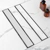 24-Inch Linear Shower Drain with Tile Insert Grate, SUS 304