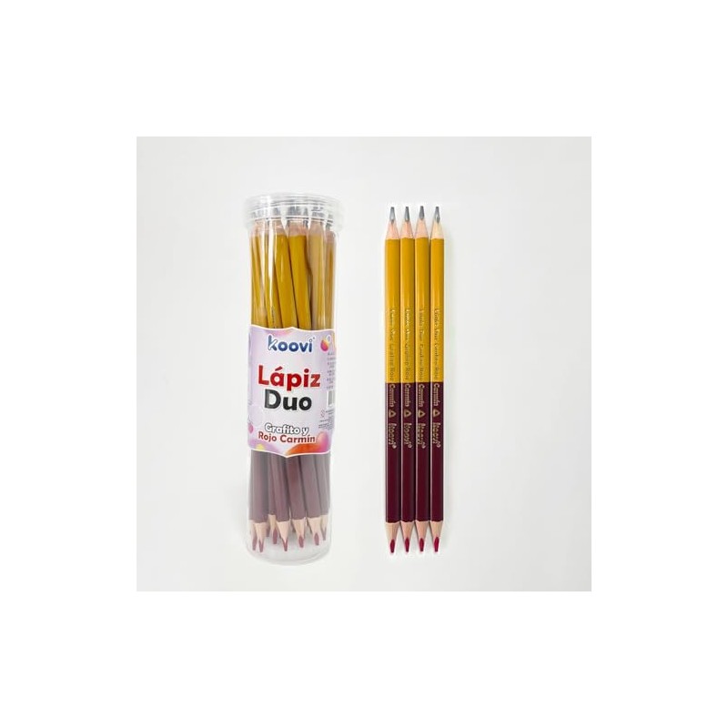 Koovi – Lápiz Duo, Bote C/24 PZ, lápiz con doble