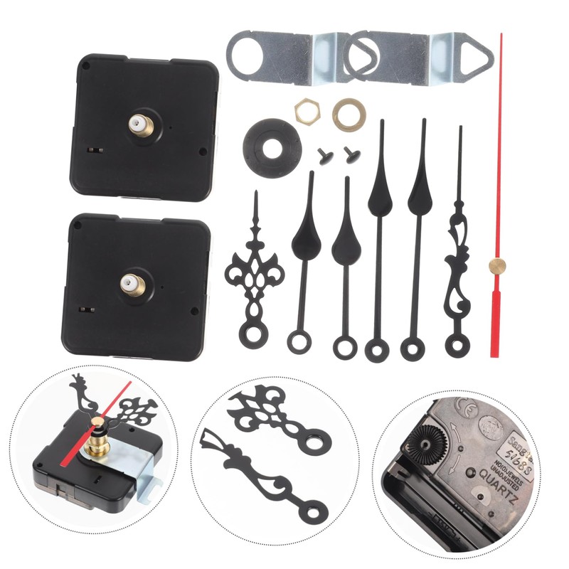 Gadpiparty 4 Sets Professional Clock Mechanism Kit DIY Clock Replacement