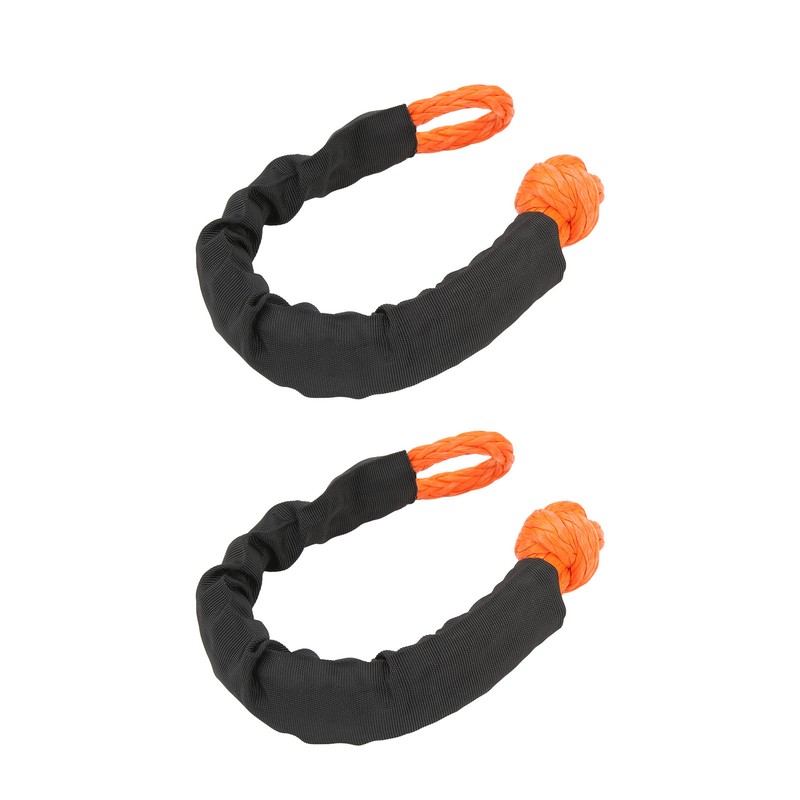 9mm Soft Shackle Recovery Rope 2PCS Orange Portable Lightweight 14