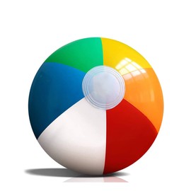 SHATCHI 16/20/24 inch Beach Ball Inflatable Multi Coloured Holiday Swimming Pool Party Toys Blow Up Summer Game, 1pk-12pk, Rainbow, 1pc