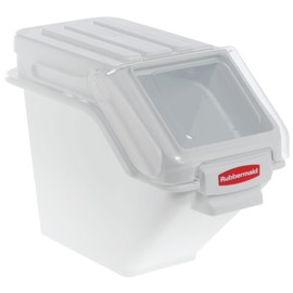 Rubbermaid Commercial Shelf Ingredient Bin with Scoop, 100-Cup Capacity, White, FG9G5700WHT