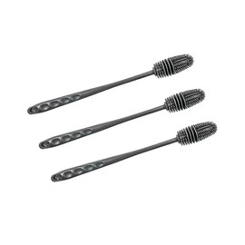 Cawein Silicone Bottle Brush 3pcs, Long Handle Bottle Cleaner, 13" Bottle Cleaning Brush for Flasks, Vacuum Sports Bottles, Vases and Glassware (Grey)