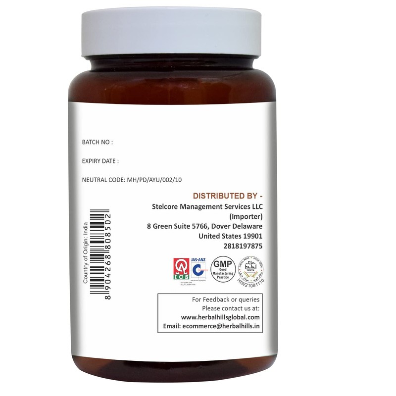 HERBAL HILLS Arjuna Capsules (Terminalia Arjuna) | 120 Count (500