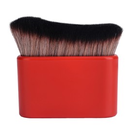 Self Tanning Brush, Sunscreen Body Kabuki Brush Body Coverage Perfector Makeup Tool for Foundation Bronzer Self Tan Applicator Tanner Sunscreen Face Hand Leg (red, black-brown hair)