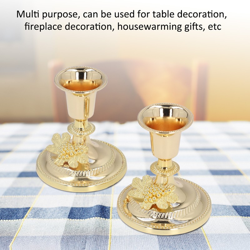2Pcs Metal Candle Stand Good Stability Multifunctional European Simple Candle