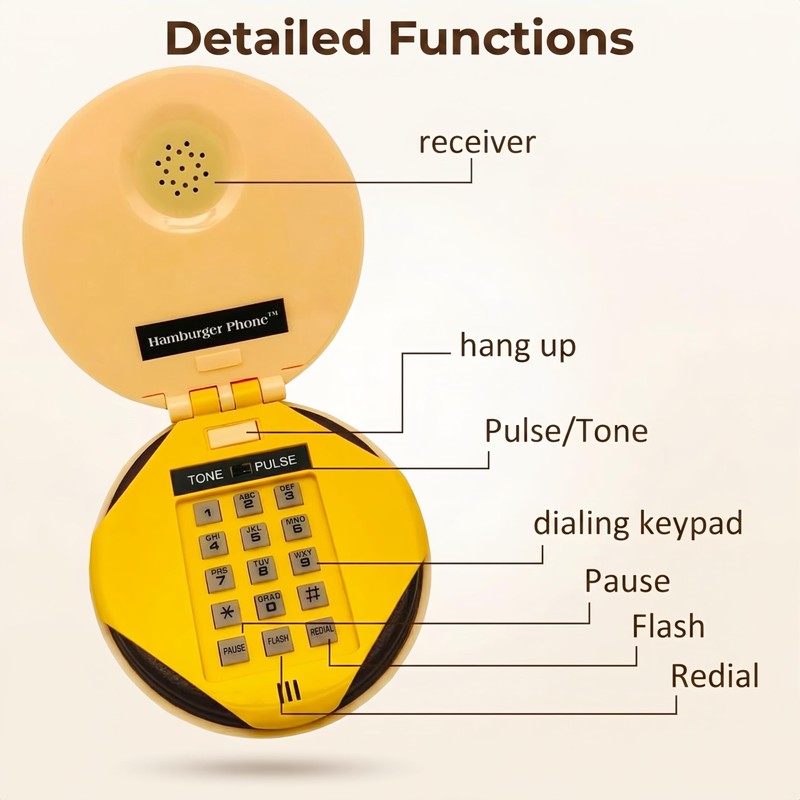 Cartoon Hamburger Landline Phone