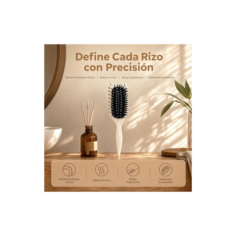 Cepillo Para Cabello Rizado Para Mujeres,cepillo definidor de rizos. |