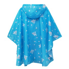 SaphiRose Lightweight Kids Rain Poncho Jacket Waterproof Outwear Rain Coat Blue-Cat X-Large