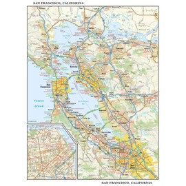 San Francisco, California Wall Map, large - 22.75" x 29" Laminated