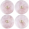 Nupuyai 2pcs Rose Quartz Crystal Drawer Knobs with Screws, Round