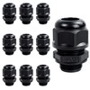 Runseaway 10PCS M20x1.5 Nylon Cable Gland Joints, Waterproof Adjustable 6-12mm