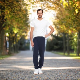 Yacht & Smith 12 Pack Wholesale Mens Jogger Sweatpants, No Pockets, No Drawstring, Homeless Shelter Donation, Comfy Bulk Joggers for Men, Gray Black Navy Blue (X-Large)