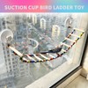 FlidRunest Suction Cup Wooden Bird Perch Stand Toy, Colorful Bird