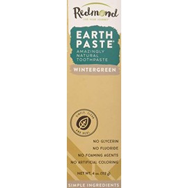 REDMOND - Earthpaste All Natural Non-Fluoride Vegan Non GMO Real Ingredients Toothpaste, Wintergreen 4 Ounce Tube (Pack of 3) (Packaging May Vary)