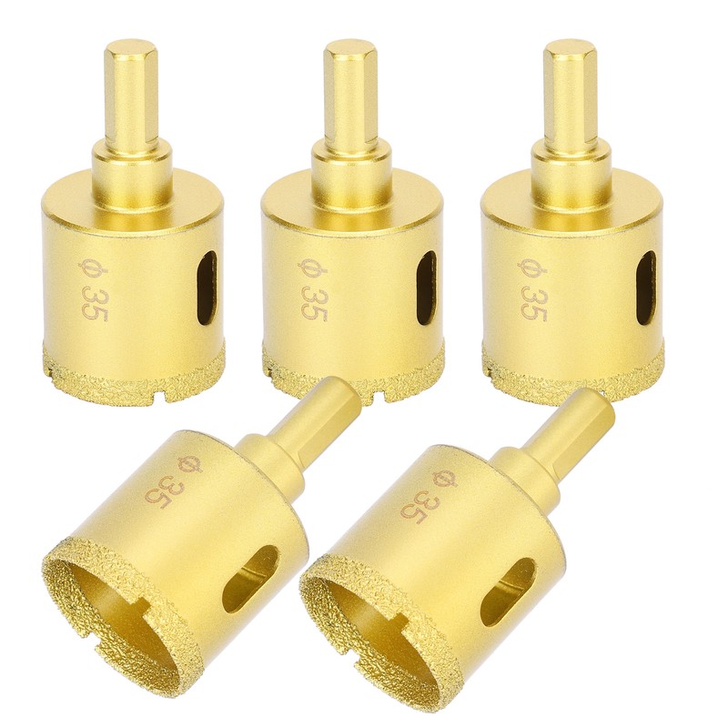5Pcs Diamond Brazing Drill Bit Hole Saw Drilling Opener for