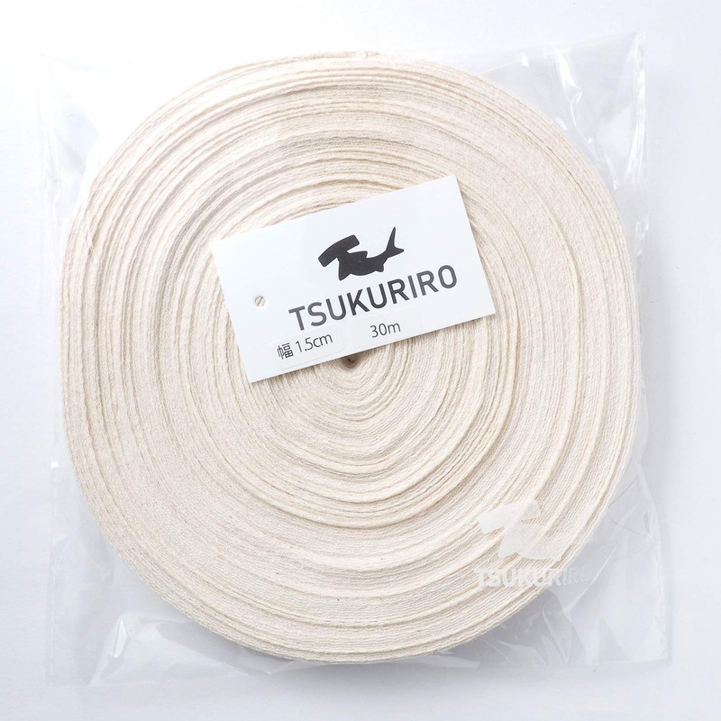 TSUKURIRO Twill Tape Natural Cotton DIY Handmade Parts Crafts (Width