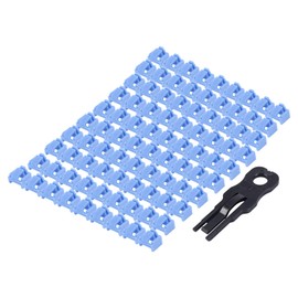 berjalan Pack of 100 Blue RJ45 Ethernet LAN Hub Anti-Cap Protective Cap with Lock and Owner Key