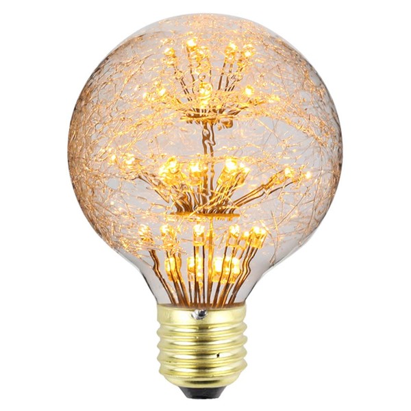 TIANFAN Edison Bulb Fireworks LED Bulb AC100V Decorative Bulb G95 Nest Ceiling Light Bulb Night Light (G80)