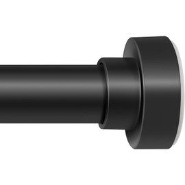 YNL Shower Curtain Rod, 34-82 Inches, Non-Slip, Never Rust, No Drill Tension Curtain Rod for Bathroom & Window & Closet or Door, Shower Rod Stainless Steel, Matte Black