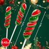 32 Pack Red-and-Green Twisty & Swirl Lollipops with Red Ribbon