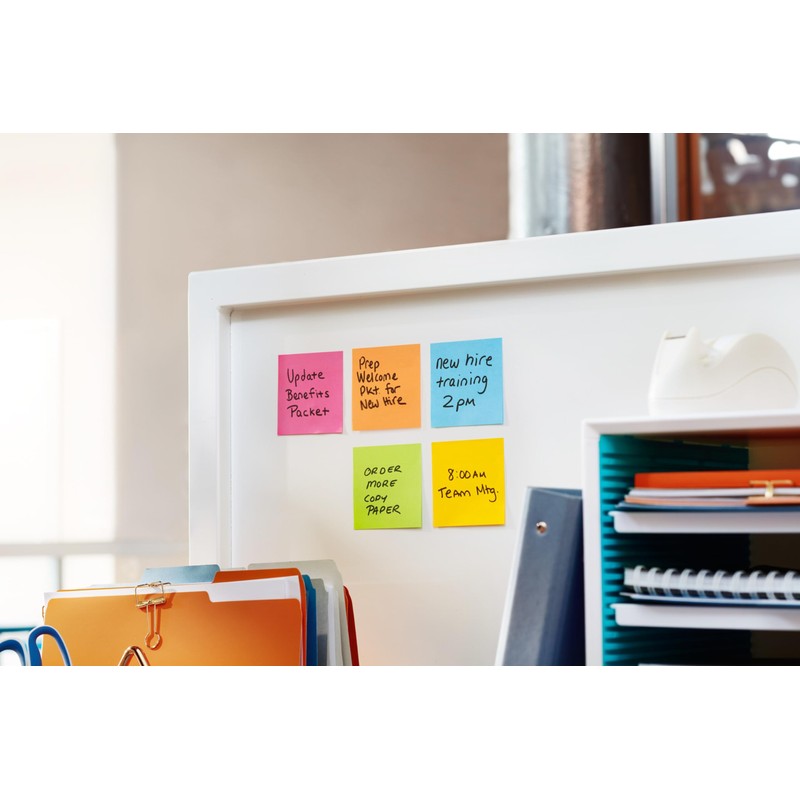 Post-it Super Sticky Notes, 3 x 3 in, Neon Fizz,