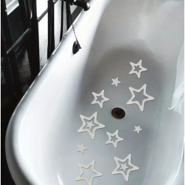 FoxYaye 5 Sets of Anti Slip Stickers Star Bath Shower Grip Non-Slip Safety White 15pcs