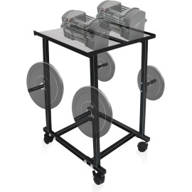 FEBTECH Dumbbell Stand & Weight Plate Tree – Steel Dumbbell Rack