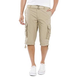 Unionbay Men's Cordova Belted Messenger Cargo Short - Reg and Big and Tall Sizes, Grain, 36