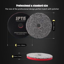 SPTA 6"(150MM) Microfiber Cutting Pads, 3PCS Soft Microfiber Wax Removal Pad, Detailing Wax Applicator Pad, for Waxing and Polishing&Scratch and Vortex Removal Pad, Ultrafine Fiber Pad