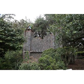 Historic Pictoric Photo - Brick Bell Tower, Built in The Early 1930s, at Brookgreen Gardens, a vast Complex of Sculpture Gardens, Ecosystem Trails- Fine Art Photo Reporduction 36in x 24in