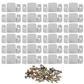 Telooco 24 Pcs Metal Sectional Couch Connectors, Stainless Steel Sectional Sofa Connector Bracket Interlocking Sofa Connector, Furniture Connectors for Loveseat, Chair, Recliner (with 50 Pcs Screws)