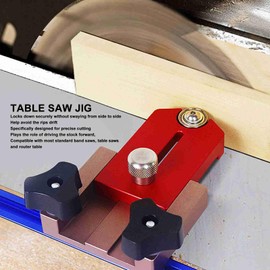 Thin Rip Table Saw Jig Guide, High Accuracy Aluminum Alloy Router Table Band Saw Jig Guide, Lock Firmly, Adjustable Woodworking Table Saw Jig for Cutting Repetitive Narrow Strips