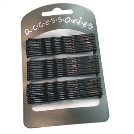 30 Long Black Traditional Kirby Hair Grips Slides Clips Pins 6.5cm (2.6")