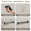 AmoiChic Adhesive Wall Mounted Pot Pan Rack, Kitchen Wall Mounted