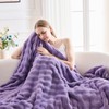 Deamsure Throw Blanket for Couch Lavender 3D Bubble Fleece Soft