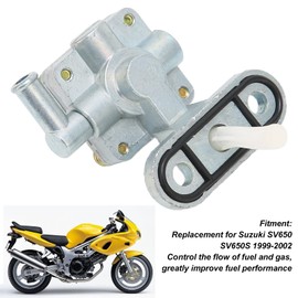 Aramox Motorcycle Gas Fuel Tank Petcock Valve Switch Assembly Aluminum Alloy Replacement for SV650 SV650S 1999‑2002