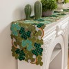St. Patrick’s Day Table Runner, Embroidered Irish Clover Rainbow Table