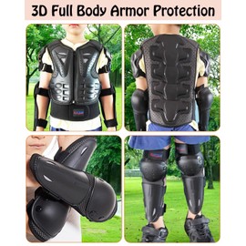 Kids Dirt Bike Gear,Motorcycle Armor Vest Suit for Motocross ATV MTB,Elbow Knee Back Chest Protection for Skating Ski