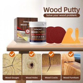 Black Wood Filler,Black Wood Putty,Wood Filler Putty,Wood Filler Paintable,Wood Furniture Repair Kit,Quickly Repair Any Broken and Defective Wooden Furniture