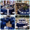 Pesonlook 10 Pack Navy Blue Round Tablecloth 120 Inch, Waterproof