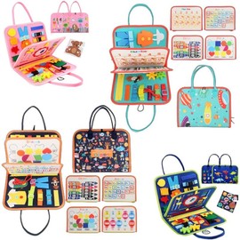 Busy Board Montessori Sensory Toy, 1 Count Preschool Activities for Learning Fine Motor Skills, Educational Toy for Boys Girls, Hobbies Ideas, Kids Toys:_Blue_one size fits all