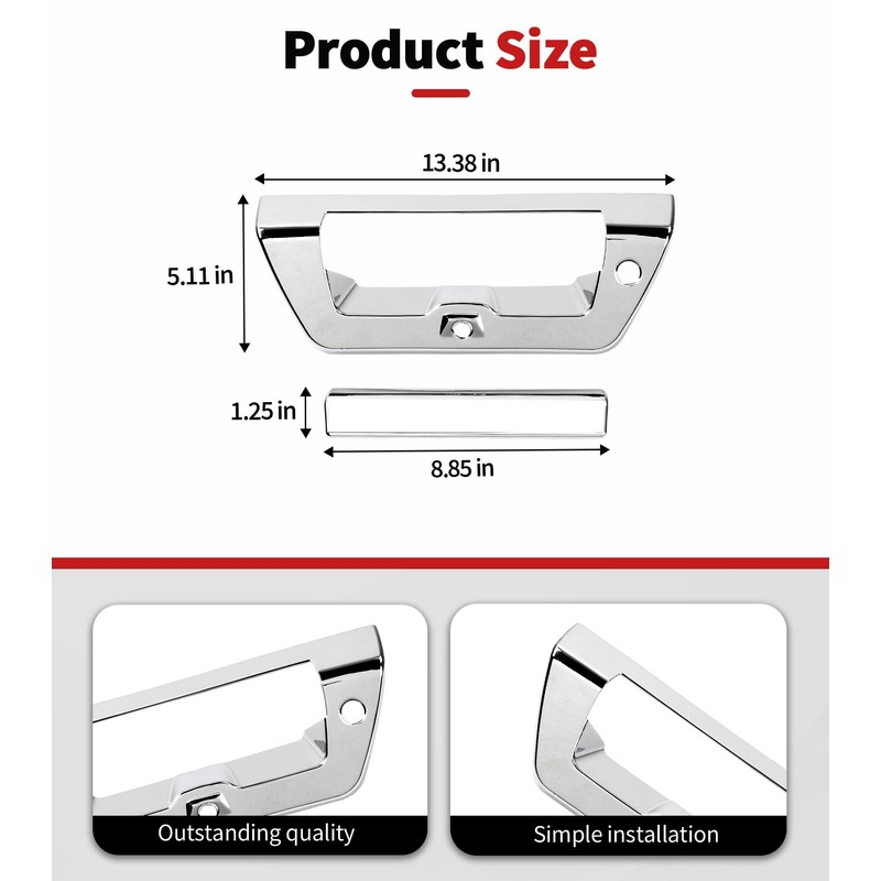 JWWY Tailgate Handle Rear Door Handle Cover Trim Fit for