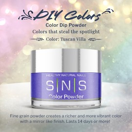 SNS Healthy Natural Nails SNS Nail Dip Powder - Tuscan Villa (Purple Cream) - Long-Lasting, Low-Odor Dip Colors for Healthier Nails - 0.5 oz